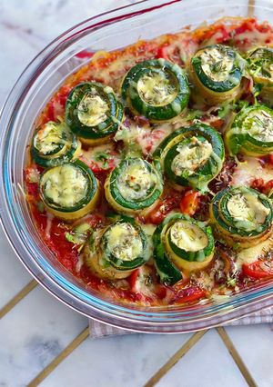 Une photo de Roulé de courgettes et au fromage frais