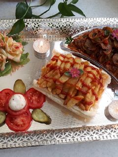 عکسی از دستور دوپیازه قارچ