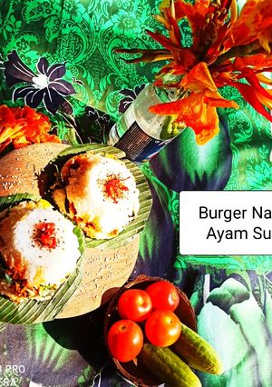 Foto resep Burger Nasi Ayam Suwir||Rice Burger with Shreded Chicken