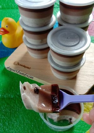 Foto resep Puding lapis oreo milo coklat