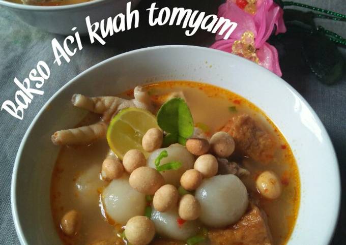 Resep Bakso Aci Kuah Tomyam Oleh Bundaindah Aura08 Cookpad