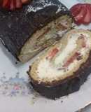 Pionono con fresas y crema chantilly