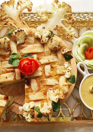 A picture of Awadhi Gobhi Quiche/Pie.