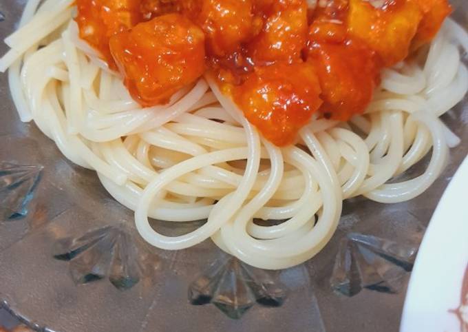 Resep Spaghetti Bolognese with Nugget oleh Patricia Vanessa - Cookpad