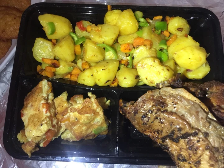 Recipe Stir fry potatoes,egg rolls&amp;amp;grilled chicken the Delicious Tasty