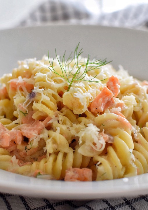 Una foto de Pasta con Salmón ahumado y Nata |DarixLab