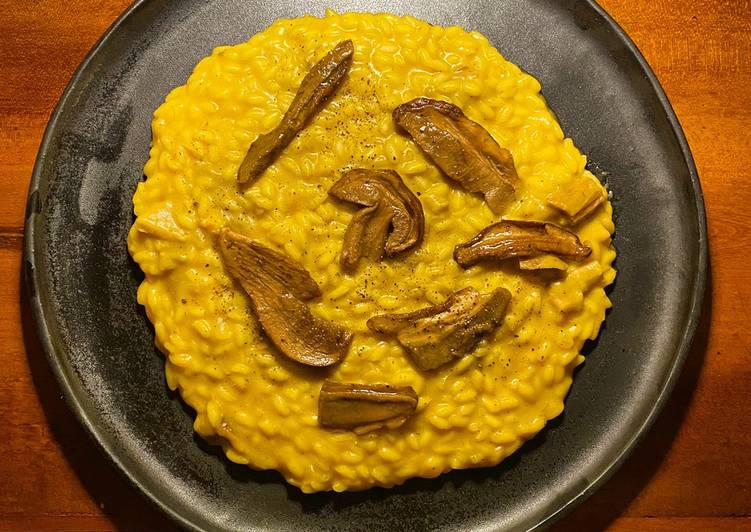 Risotto zucca, curry e porcini