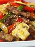 Salteado de ternera con verduras