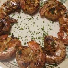 A picture of Sticky balsamic glazed king prawns.