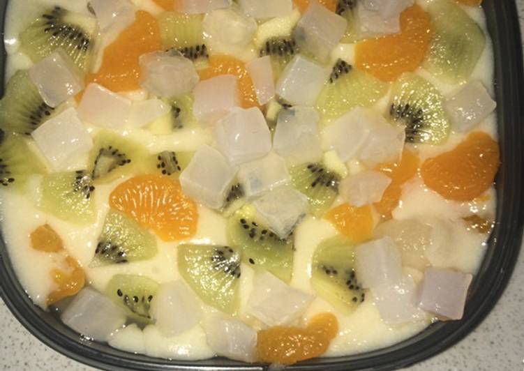 Resep Puding susu buah Anti Gagal