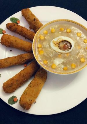A picture of Cheese and chicken sticks.