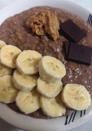 Una foto de Avena con cacao, plátano y chía