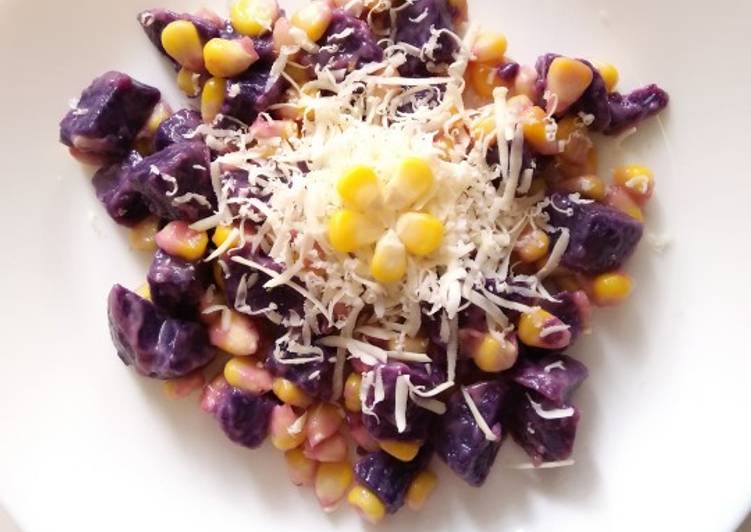 Cara Gampang Menyiapkan Jagung + Ubi ungu Susu Keju Anti Gagal