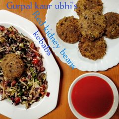 A picture of Red kidney beans kebabs 🌿🥭.
