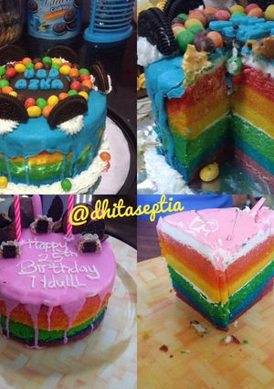 Foto resep Rainbow Steamed Cake