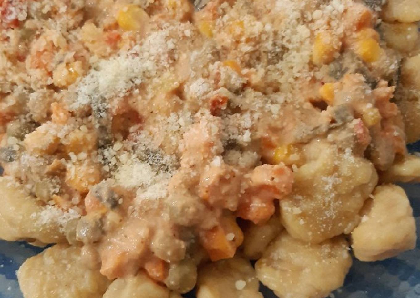 Ñoquis de calabaza con salsa natural de vegetales