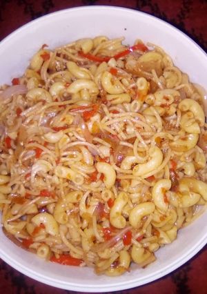 Fried Spaghetti/Macaroni ainihin hoton girkin