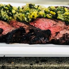 A picture of Honey Chipotle Wagyu Bavette Steak.