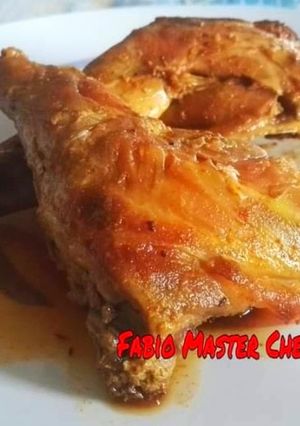 A picture of Oven-Baked Spiced Rabbit with Worcestershire Sauce.