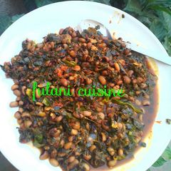 A picture of Bean porridge with moringa.