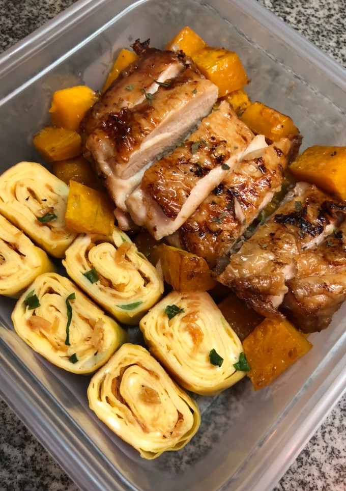 蒜香雞扒玉子燒便當 的食譜成品照片