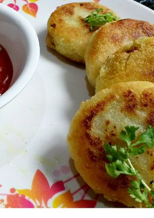 A picture of Stuffed Hung Curd Rice Cutlets.