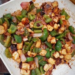 Stir fried Paneer with peppers A picture of Stir fried Paneer with peppers.