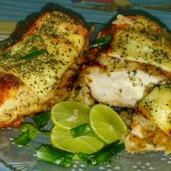 A picture of Cheesy Stuffed Baked Chicken.
