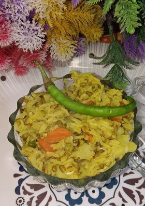 A picture of Green Gram (moong daal vegetable khichdi) recipe 💚.