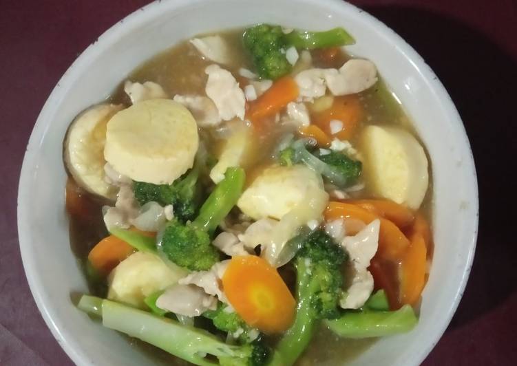 Bagaimana memasak Sapo Tahu ayam express yang Bisa Manjain Lidah