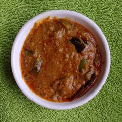 Capsicum Masala Curry/ Bell pepper in peanut seasme gravy A picture of Capsicum Masala Curry/ Bell pepper in peanut seasme gravy.