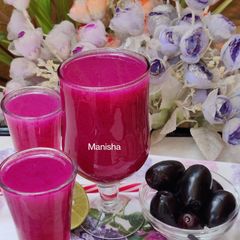A picture of Jamun juice (Black plum, Java plum).