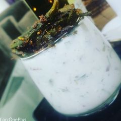 Bharwa Masala Bhindi with Vegetable Raita - Dalgona Style A picture of Bharwa Masala Bhindi with Vegetable Raita - Dalgona Style.