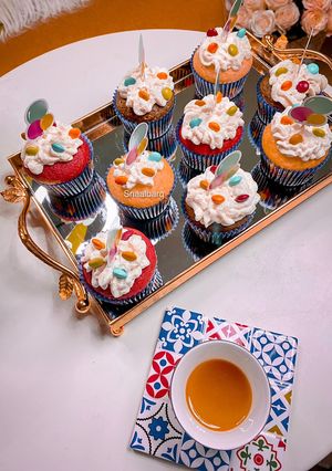 صورة لوصفة كب كيك ملون 🧁