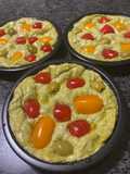 Focaccia and Mini Focaccias with Broccoli Rabe Dough