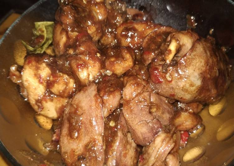 Cara mengolah Ayam &amp; Hati Ayam Kecap Pedas yang mudah