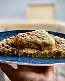 Tortilla de espárragos trigueros con jamón