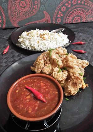 A picture of Schezwan sauce.