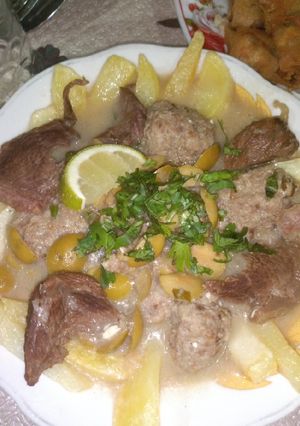 صورة لوصفة طاجين الزيتون باللحم
