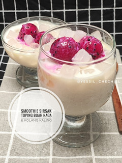 Foto resep Smoothie Sirsak Toping Buah Naga & Kolang Kaling