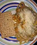 Pastas de arroz con pollo, salchicha pietran y champiñones