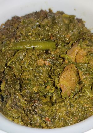 A picture of Palak (Spinach) Gosht.
