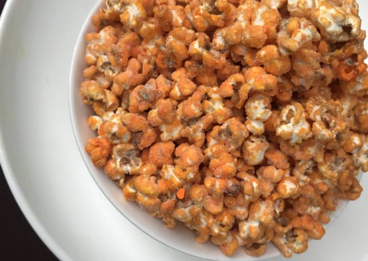 Step-by-Step Guide to Make Super Quick Homemade Orange popcorn coated with milk