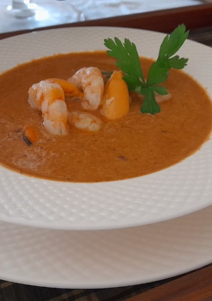 Una foto de Crema de marisco