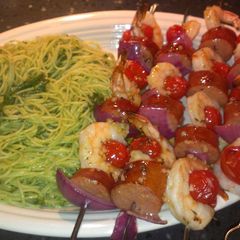 Shrimp & Sausage Kabobs A picture of Shrimp & Sausage Kabobs.