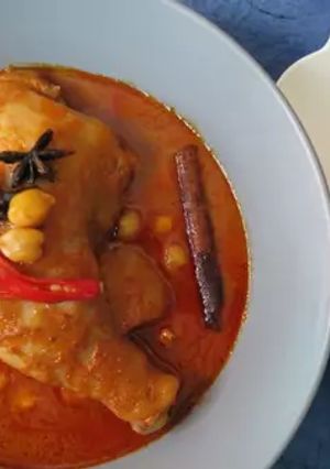 A picture of Rice Noodles with Massaman Chickpea Curry for Longevity, Progress, and Courage Throughout the Year.