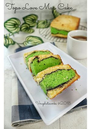Foto resep Topo Love Map Cake / Cake Alunan kasih