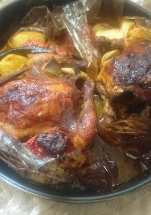 صورة لوصفة دجاج مشوي باكياس الشواء
