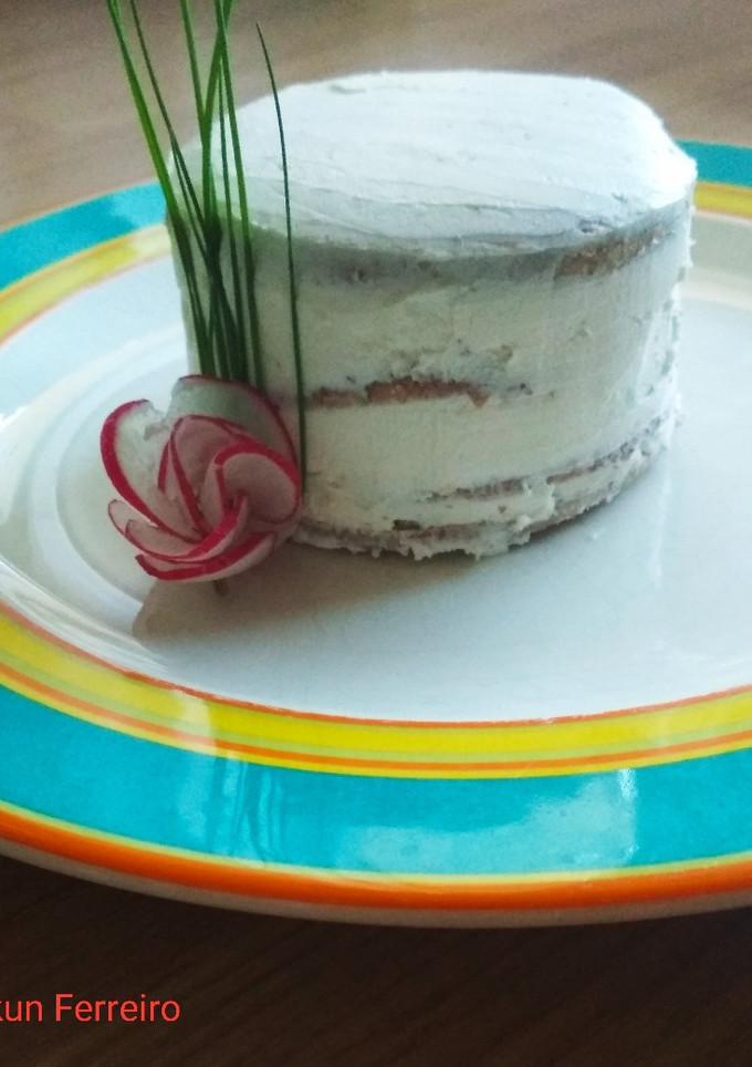 Una foto de "Trampantojo de pastel de chocolate blanco" - Sándwich tres pisos