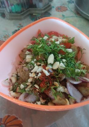 A picture of Healthy and yummy sweet potatoes chaat.